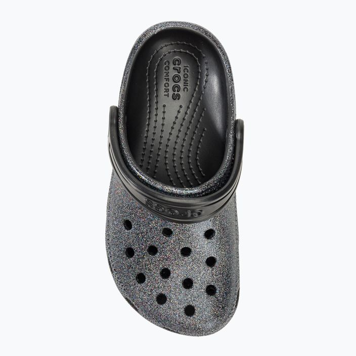 Дитячі шльопанці Crocs Classic Glitter Clog чорні 6