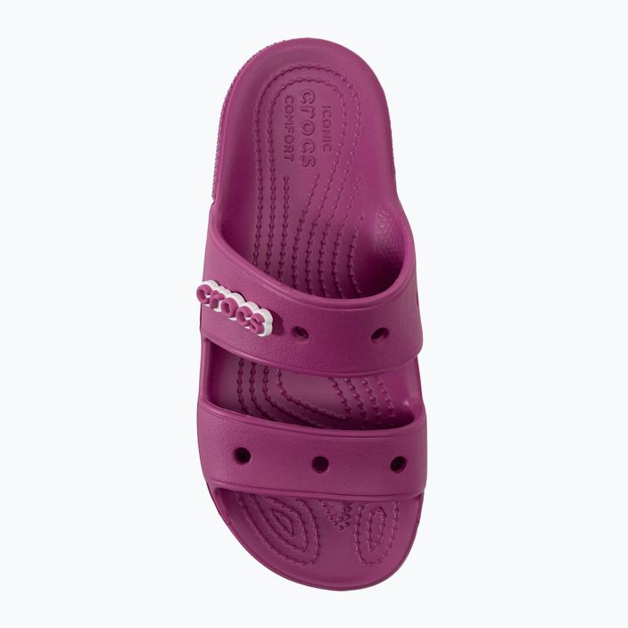 Жіночі шльопанці Crocs Classic Sandal fuschia веселі шльопанці 5