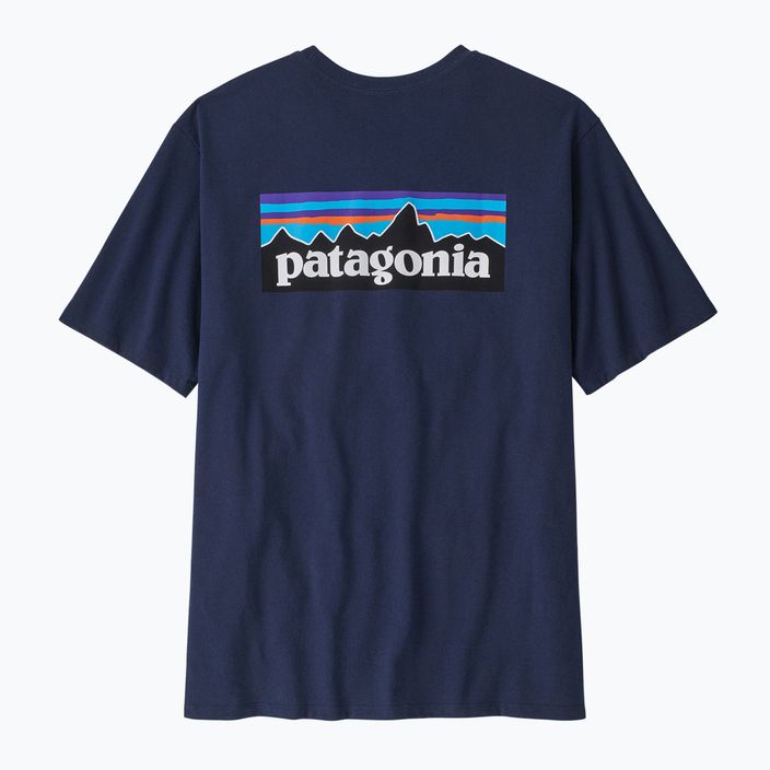 Чоловіча трекінгова футболка Patagonia P-6 Logo Responsibili-Tee класичного темно-синього кольору 6
