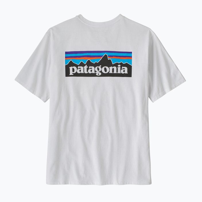 Чоловіча трекінгова футболка Patagonia P-6 Logo Responsibili-Tee біла 4