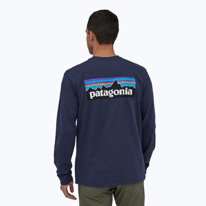 Чоловічий трекінговий лонгслів Patagonia P-6 Logo Responsibili класичний темно-синій 2