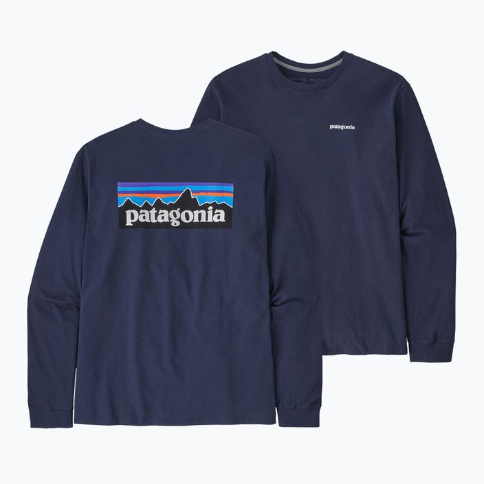 Чоловічий трекінговий лонгслів Patagonia P-6 Logo Responsibili класичний темно-синій 3