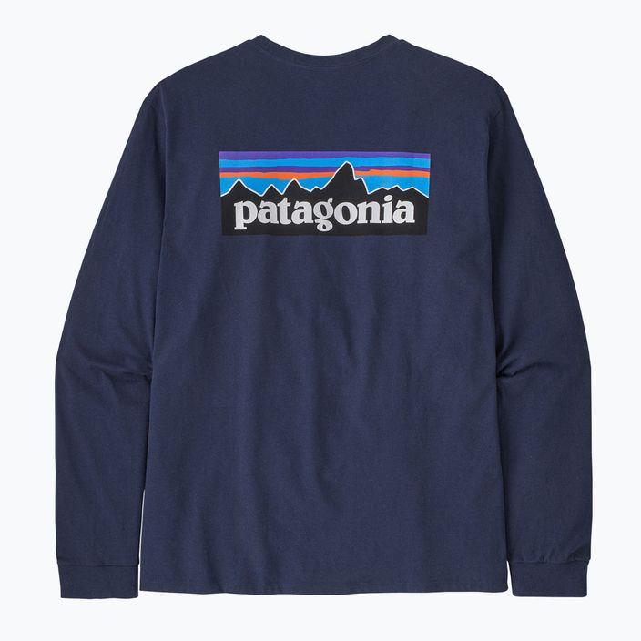 Чоловічий трекінговий лонгслів Patagonia P-6 Logo Responsibili класичний темно-синій 5