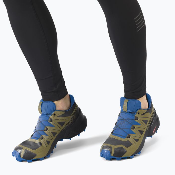 Кросівки для бігу чоловічі Salomon Speedcross 5 GTX black/green moss/skydiver 9