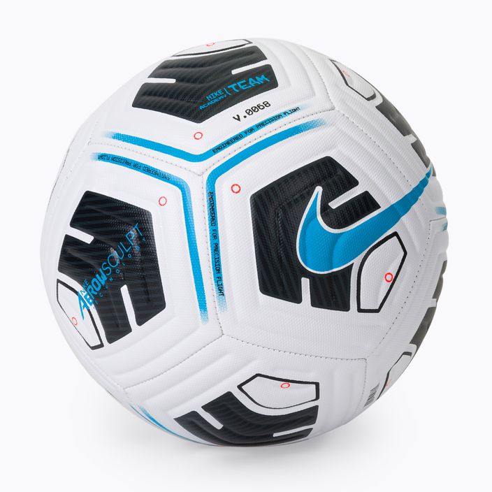 М'яч футбольний Nike Academy Team white/black/lt blue fury розмір 3 2