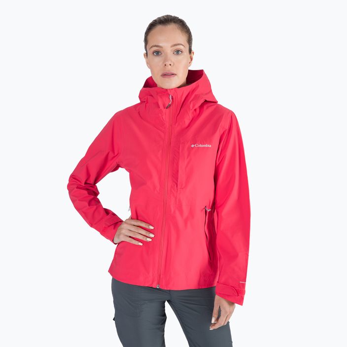 Куртка дощовик з мембраною жіноча Columbia Omni-Tech Ampli-Dry 676 червона 1938973