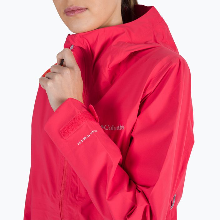 Куртка дощовик з мембраною жіноча Columbia Omni-Tech Ampli-Dry 676 червона 1938973 4