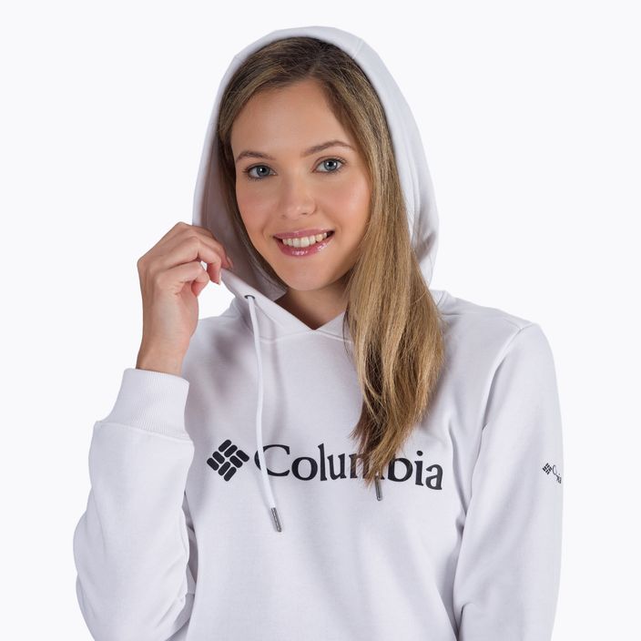 Кофта трекінгова жіноча Columbia Logo Hoodie white 4