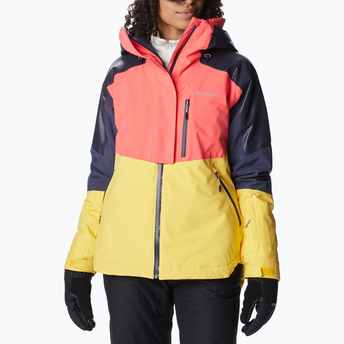 Куртка лижна жіноча Columbia Snow Slab Blackdot neon sunrise/sun glow/nocturnal