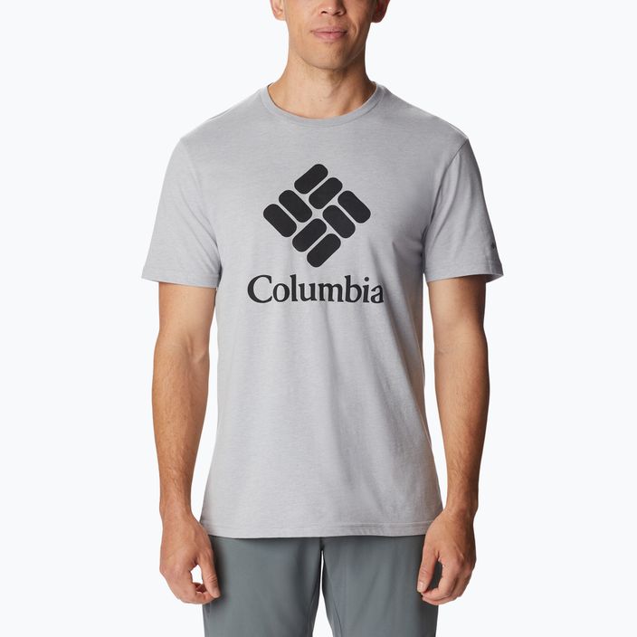Футболка трекінгова чоловіча Columbia CSC Basic Logo columbia grey heather/csc stacked logo