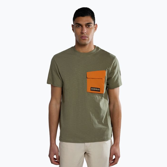 Чоловіча футболка Napapijri S-Tepees з зеленим лишайником
