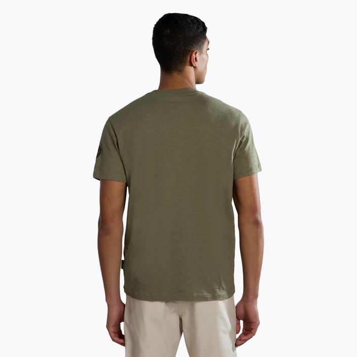 Чоловіча футболка Napapijri S-Tepees з зеленим лишайником 3