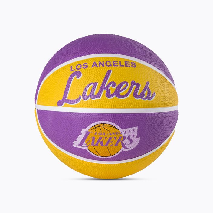 Міні м'яч баскетбольний  Wilson NBA Team Retro Mini Los Angeles Lakers WTB3200XBLAL розмір 3