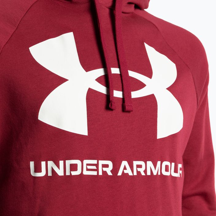Кофта з капюшоном чоловіча Under Armour Rival Fleece Big Logo HD червоно-біла 1357093 3