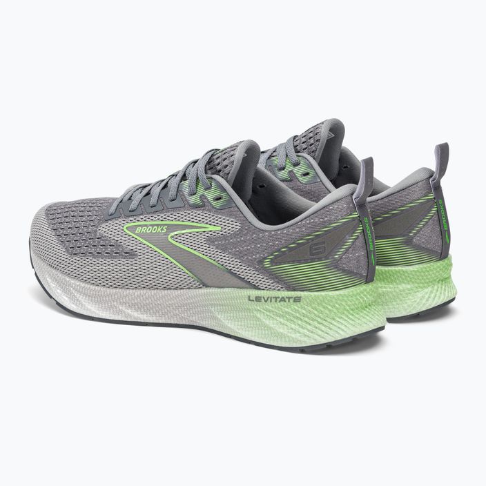Кросівки для бігу чоловічі Brooks Levitate 6 primer grey/neon green 3