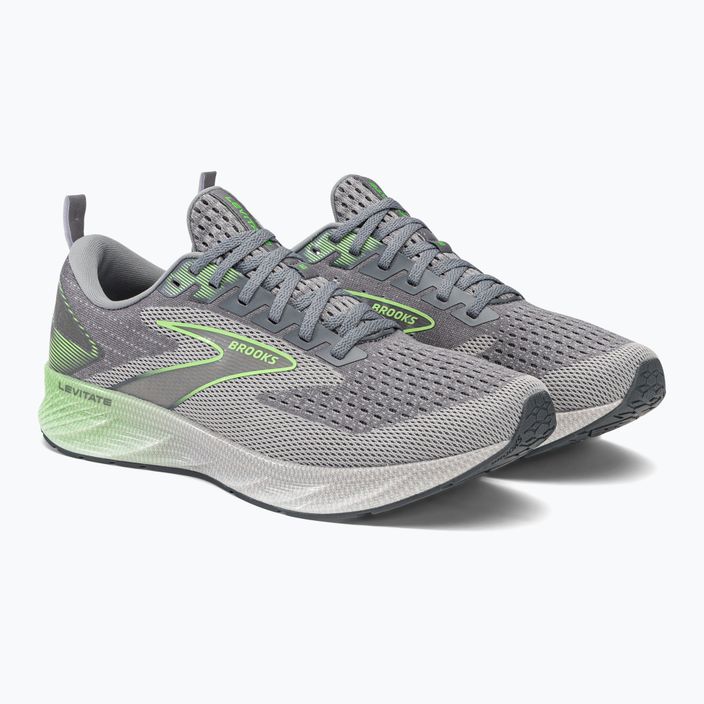 Кросівки для бігу чоловічі Brooks Levitate 6 primer grey/neon green 4