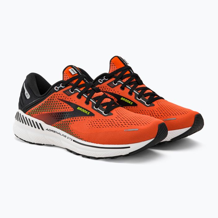 Кросівки для бігу чоловічі Brooks Adrenaline GTS 22 orange/black/white 4