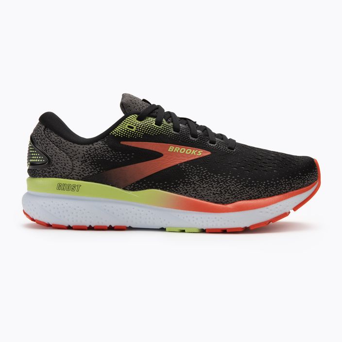 Кросівки для бігу чоловічі Brooks Ghost 16 black/mandarin red/green 2