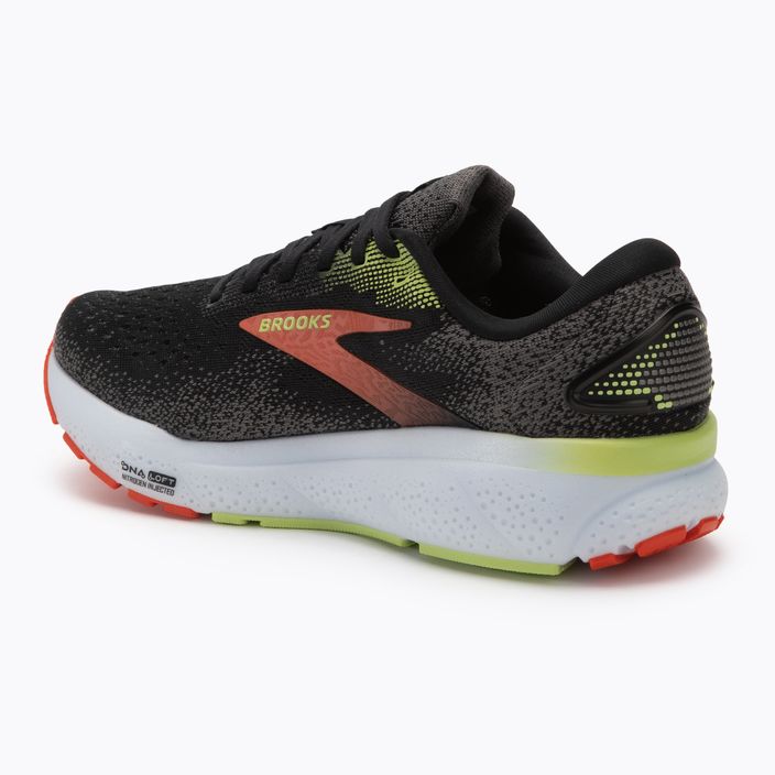 Кросівки для бігу чоловічі Brooks Ghost 16 black/mandarin red/green 3