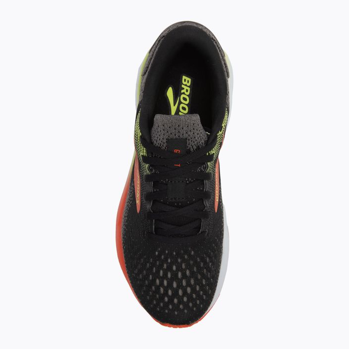 Кросівки для бігу чоловічі Brooks Ghost 16 black/mandarin red/green 5