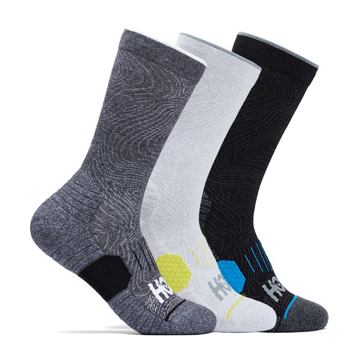 Шкарпетки для бігу HOKA Crew Run Sock 3 париwhite/black/grey 2