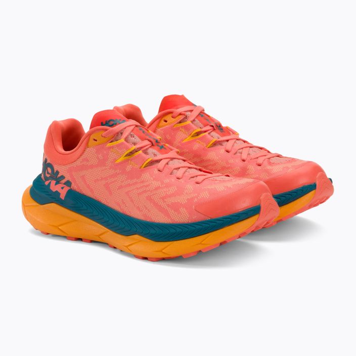 Жіночі бігові кросівки HOKA Tecton X камелія/блакитний корал 4