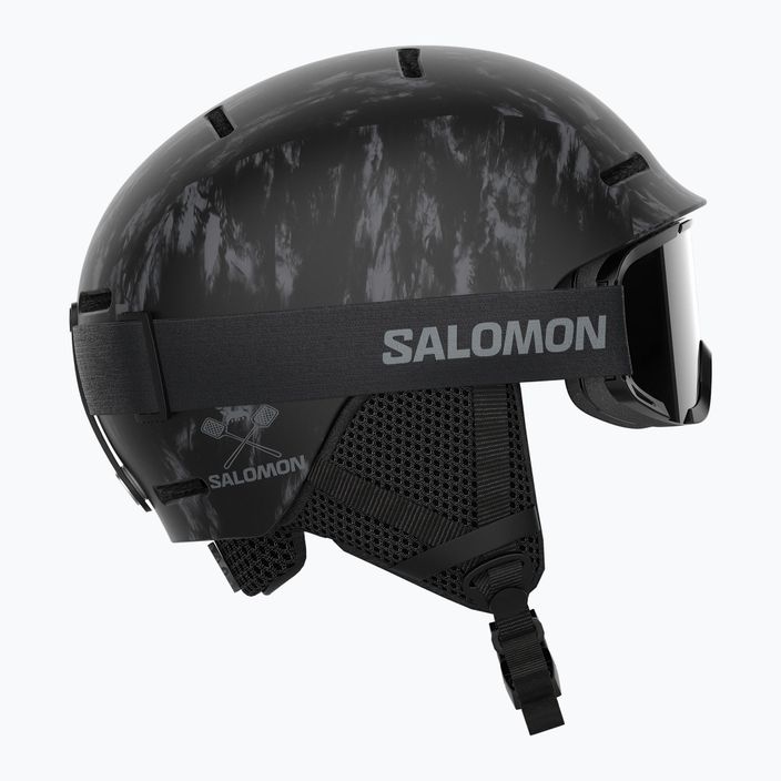 Дитячий гірськолижний шолом Salomon Player Combo + Goggles XV Jr black&tie/black silver 6