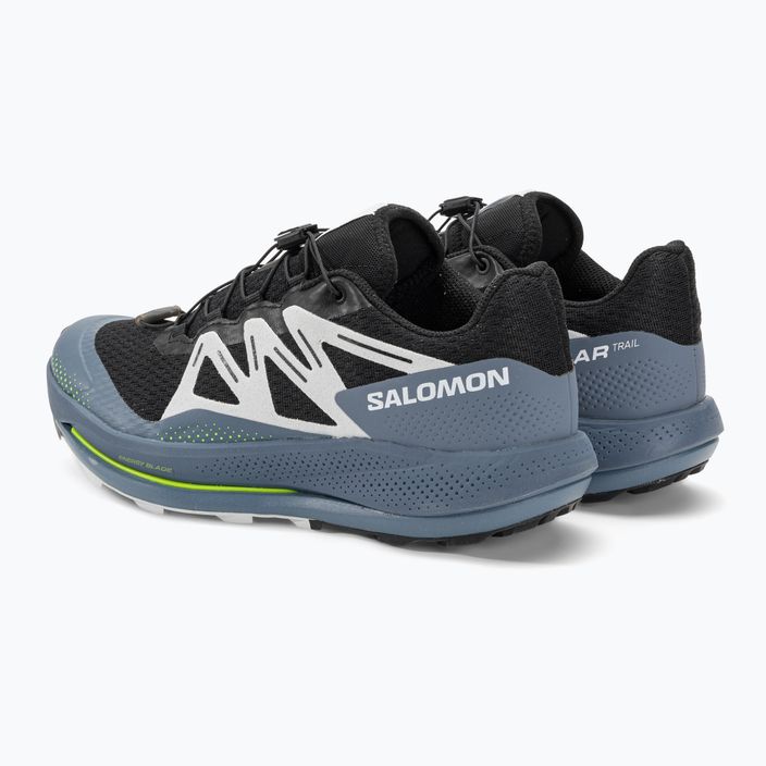 Кросівки для бігу чоловічі Salomon Pulsar Trail black/china blue/arctic ice 3