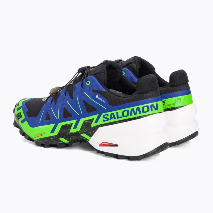Кросівки для бігу чоловічі Salomon Spikecross 6 GTX black/surf the web/green gecko 3