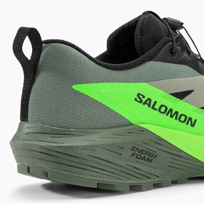 Кросівки для бігу чоловічі Salomon Sense Ride 5 black/laurel wreath/green gecko 13