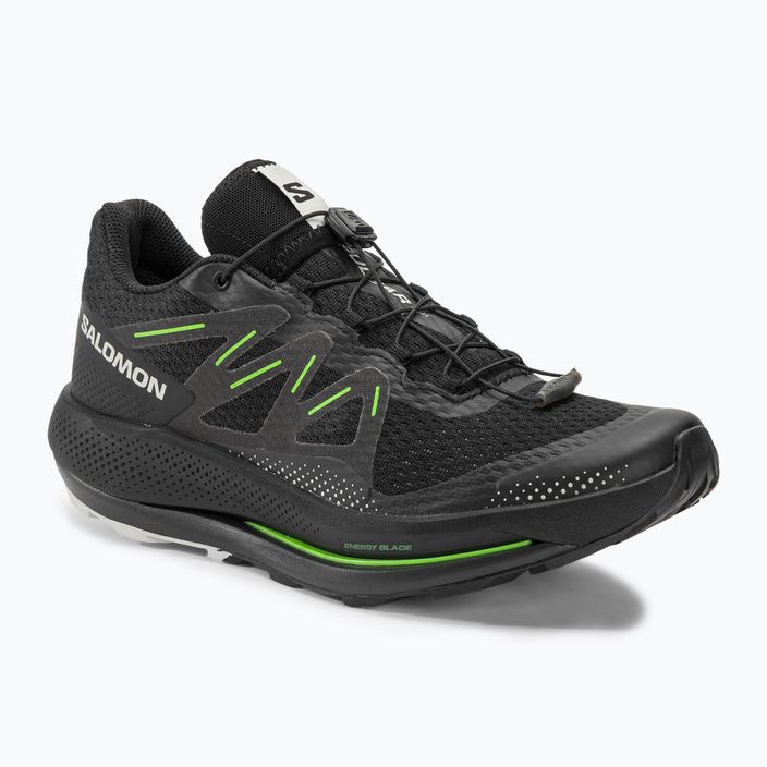 Кросівки для бігу чоловічі Salomon Pulsar Trail black/black/green gecko