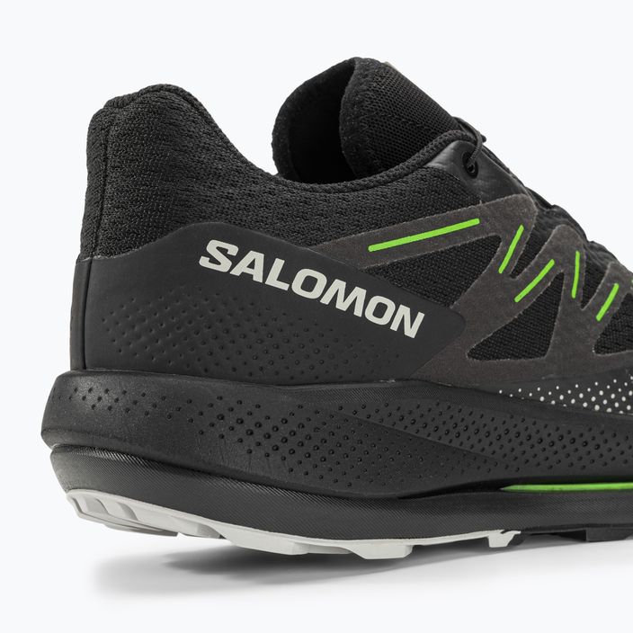 Кросівки для бігу чоловічі Salomon Pulsar Trail black/black/green gecko 9