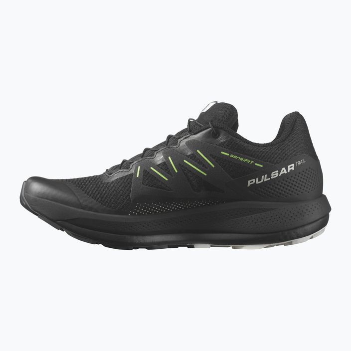 Кросівки для бігу чоловічі Salomon Pulsar Trail black/black/green gecko 13