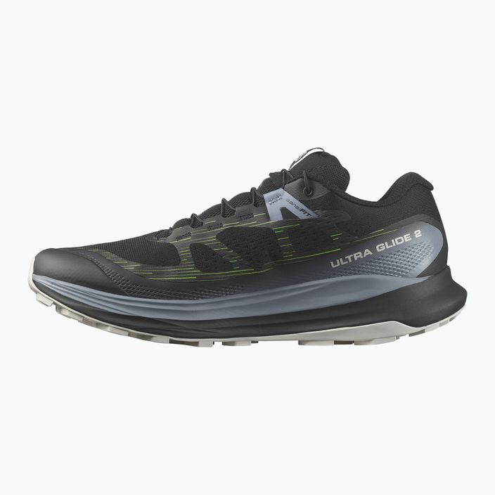 Кросівки для бігу чоловічі Salomon Ultra Glide 2 black/flint stone/green gecko 13