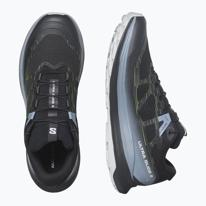 Кросівки для бігу чоловічі Salomon Ultra Glide 2 black/flint stone/green gecko 15