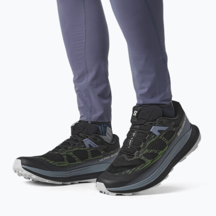 Кросівки для бігу чоловічі Salomon Ultra Glide 2 black/flint stone/green gecko 17