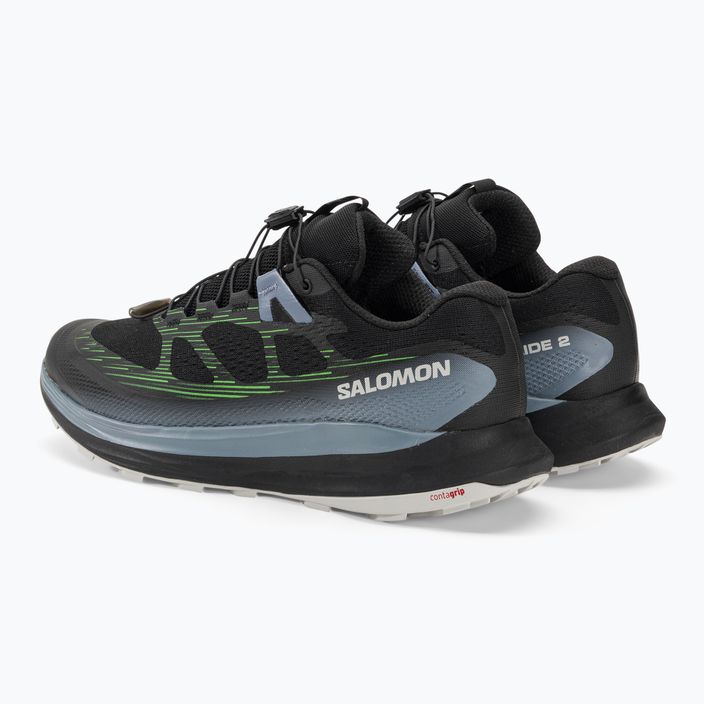 Кросівки для бігу чоловічі Salomon Ultra Glide 2 black/flint stone/green gecko 3