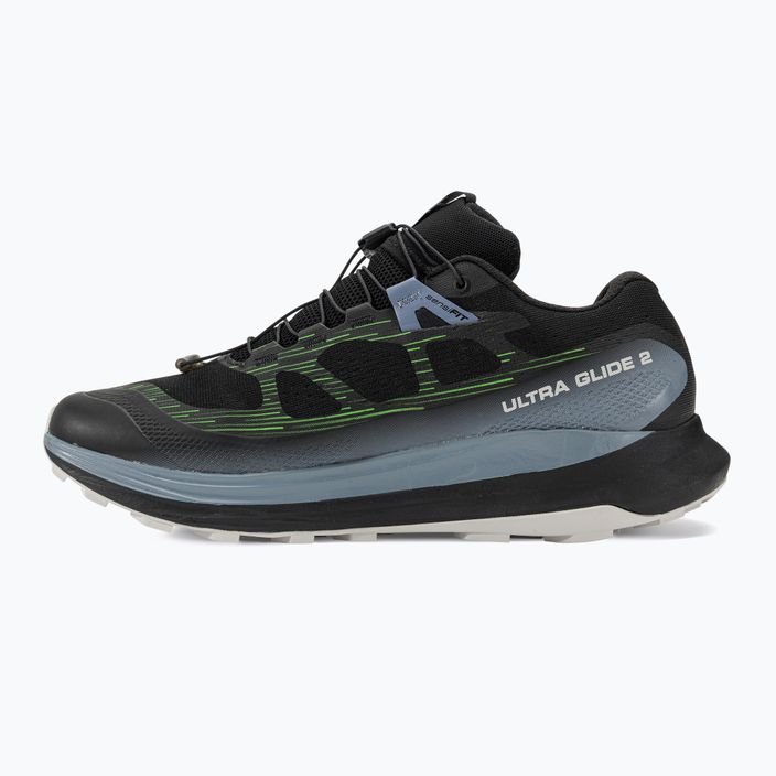 Кросівки для бігу чоловічі Salomon Ultra Glide 2 black/flint stone/green gecko 10
