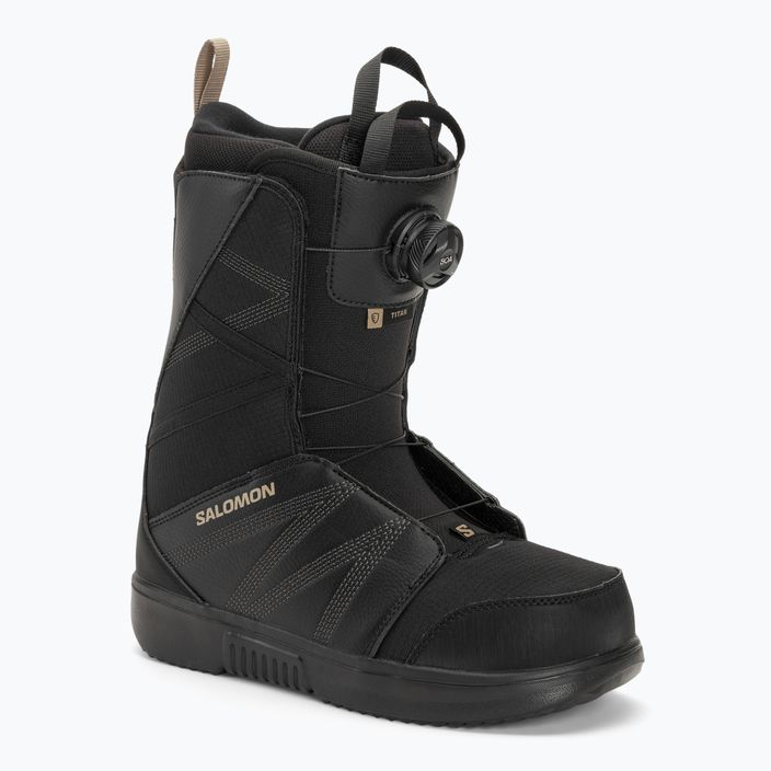 Чоловічі сноубордичні черевики Salomon Titan Boa чорні/чорні/смажений кеш'ю