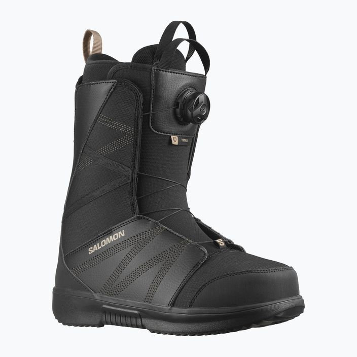Чоловічі сноубордичні черевики Salomon Titan Boa чорні/чорні/смажений кеш'ю 6