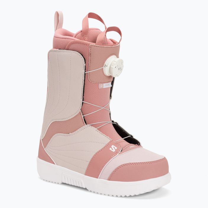 Жіночі сноубордичні черевики Salomon Pearl Boa попелястий рожевий/бузковий попелястий/білий