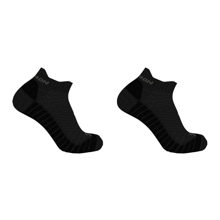 Шкарпетки для бігу Salomon Aero Ankle 2 пари чорні/олов'яні 2