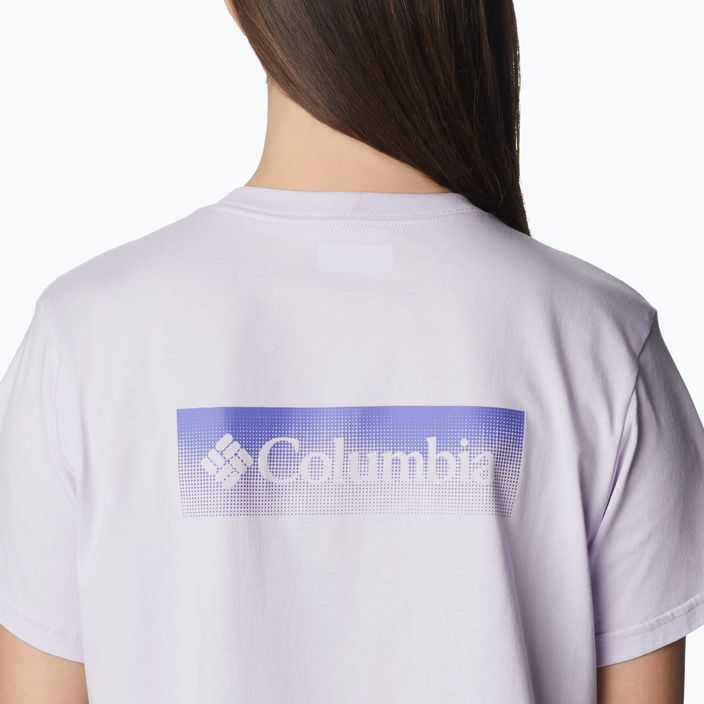 Футболка трекінгова жіноча Columbia North Cascades Cropped purple tint/framed halftone logo grx 5