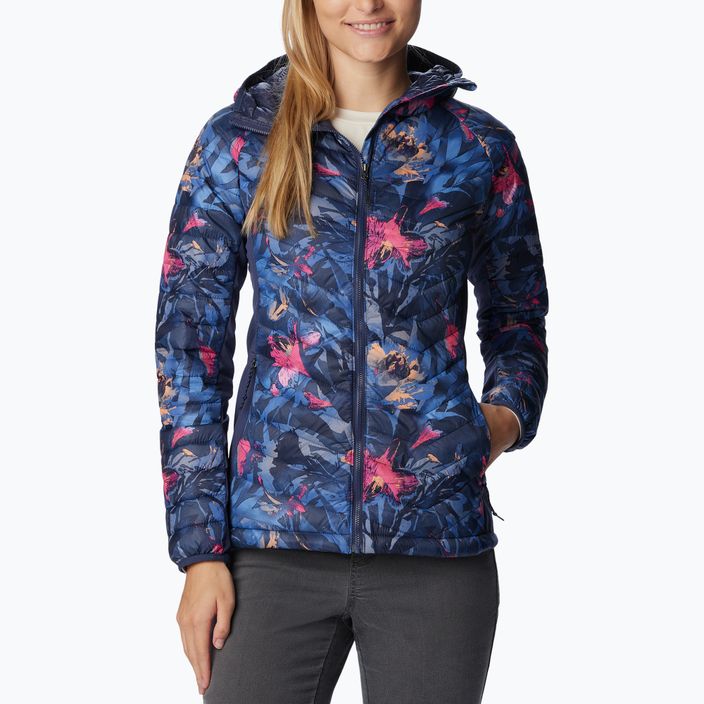 Куртка гібридна жіноча Columbia Powder Pass Hooded nocturnal floriculture print