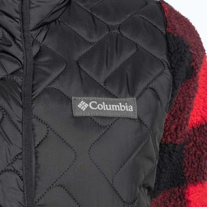 Жіночий трекінговий світшот Columbia Sweet View Fleece з капюшоном чорний/червоний з принтом лілії в клітинку 9