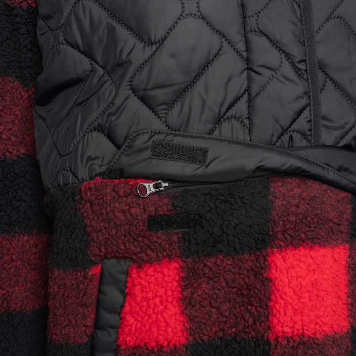 Жіночий трекінговий світшот Columbia Sweet View Fleece з капюшоном чорний/червоний з принтом лілії в клітинку 10