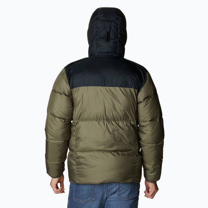 Пуховик чоловічий Columbia Puffect II Hooded stone green/ black 2