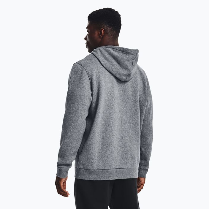 Кофта чоловіча Under Armour Essential Fleece Hoodie pitch gray medium heather/white 3