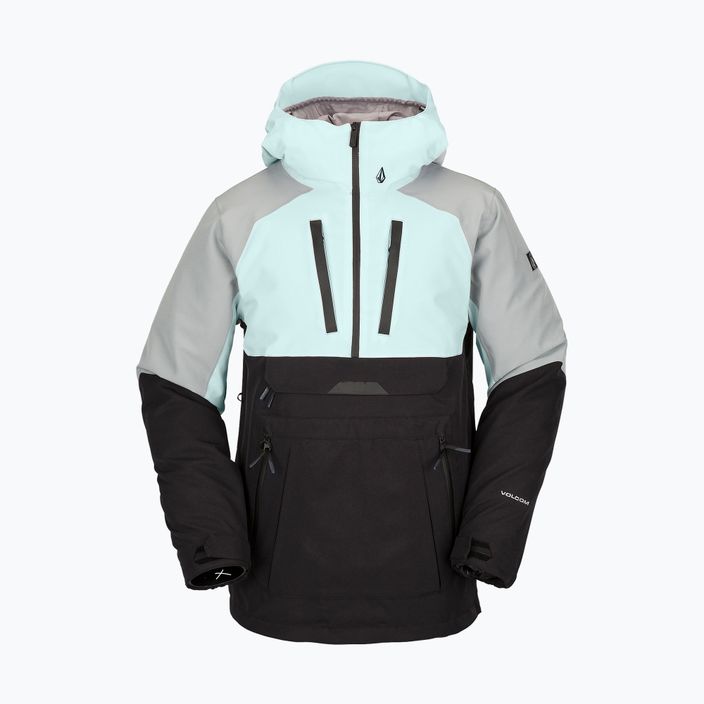 Куртка сноубордична чоловіча Volcom Brighton Pullover чорно-блакитна G0652315