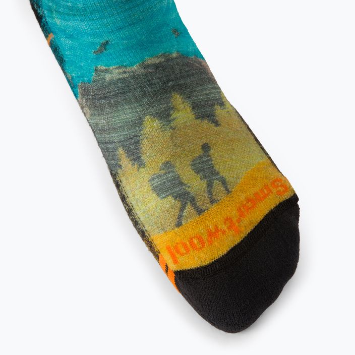 Шкарпетки для трекінгу Smartwool Hike Light Cushion Great Excursion Print Crew блакитно-жовті SW001987150 3